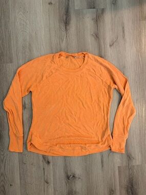 Athleta Vibrant Orange Crewneck Long Sleeve